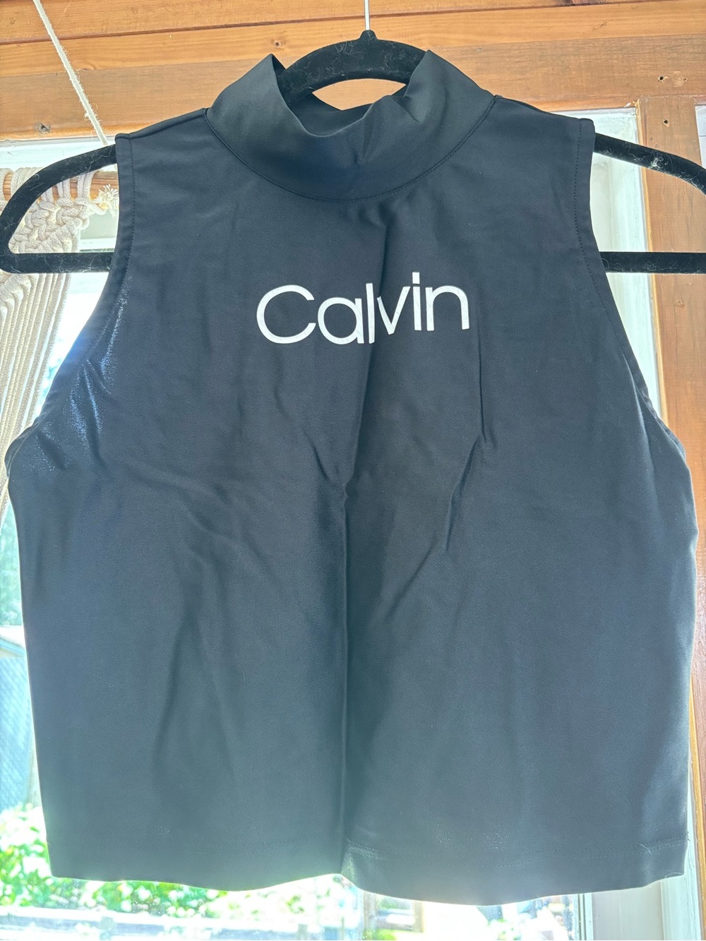 Calvin Klein Performance black athletic top with white logo